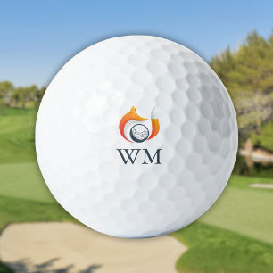 Balles De Golf Monogramme Personnalisé Renard Moderne