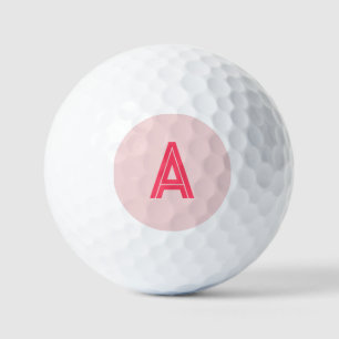 Balles De Golf Monogramme personnalisé rose