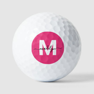 Balles De Golf Monogramme personnalisé rose