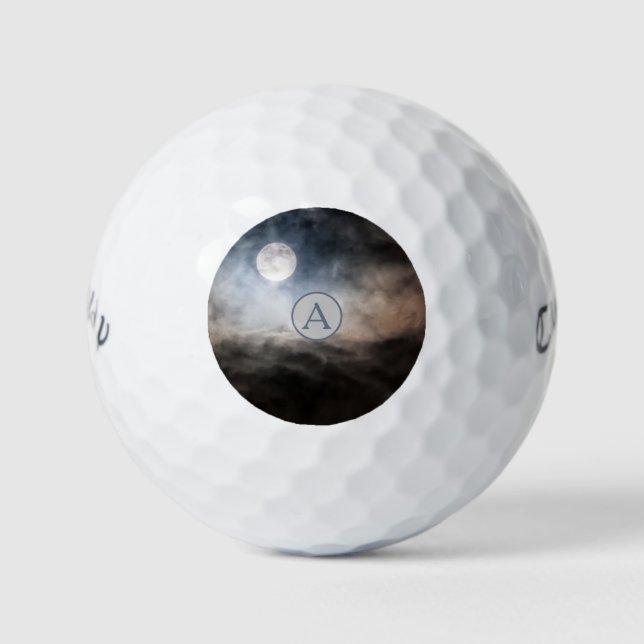 Balles De Golf Monogramme pleine lune personnalisée (Devant)