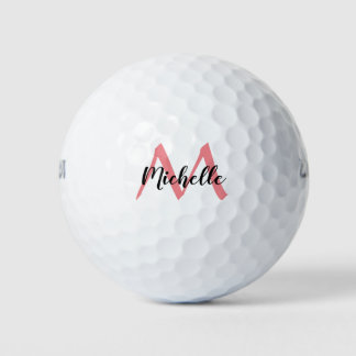 Balles De Golf Monogramme rose personnalisé Ajouter un nom