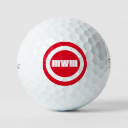 Balles De Golf Monogramme rouge moderne Boules de golf personnali