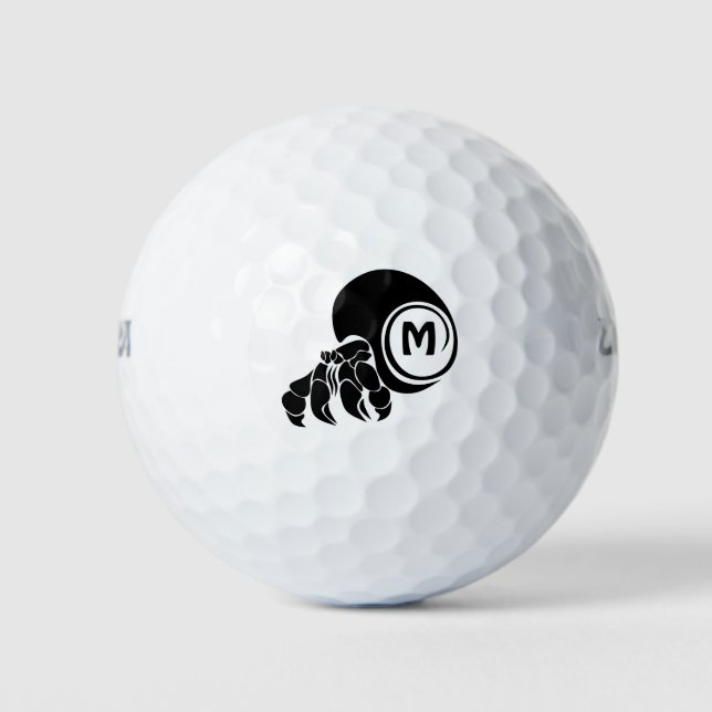 Balles De Golf Monogramme silhouette de crabe à hermite grumeux (Devant)