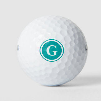 Balles De Golf Monogramme turquoise Boules de golf personnalisées