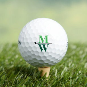 Balles De Golf Monogramme vert personnalisé à 2 initiaux