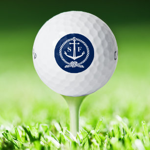Balles De Golf Monogrammed Golf Ball Classic Ancre Bleue Nautique