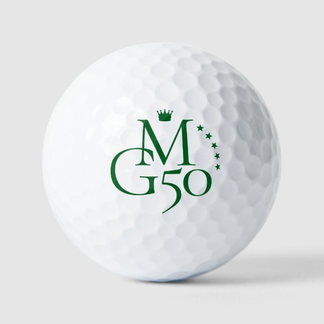 Balles De Golf Monogrammes Initiales 50e Étoiles de la Couronne V (Recto)