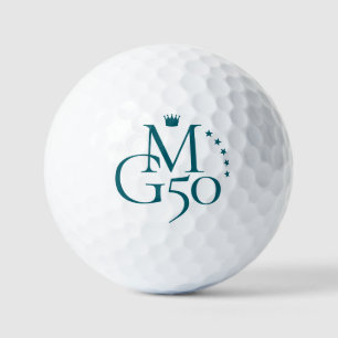 Balles De Golf Monogrammes Initiales Couronne Turquoise foncée Ét