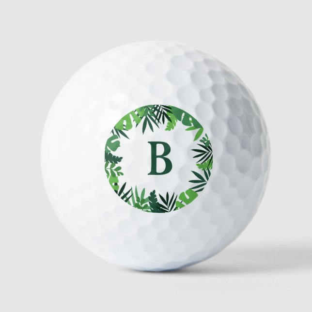 Balles De Golf Monographie feuille de palme verte (Recto)