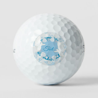Balles De Golf motif aux oiseaux bleus