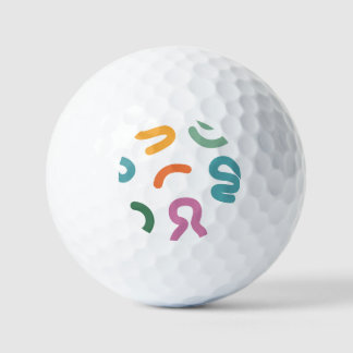 Balles De Golf Motif de formes abstraites colorées