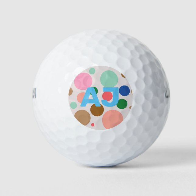 Balles De Golf Motif de point monogramme personnalisé (Devant)
