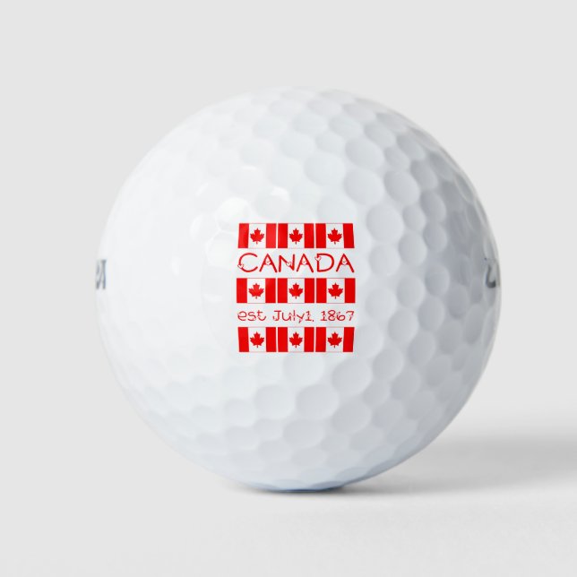 Balles De Golf Motif du drapeau canadien de la Feuille d'érable d (Devant)