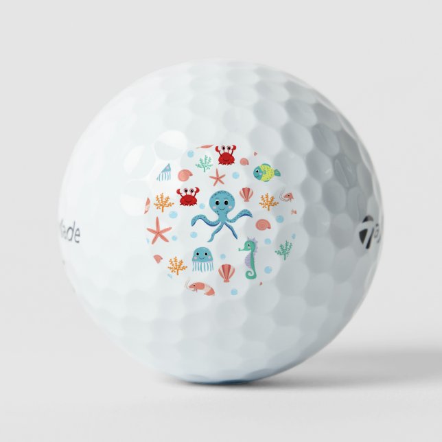 Balles De Golf Motif du monde marin (Recto)