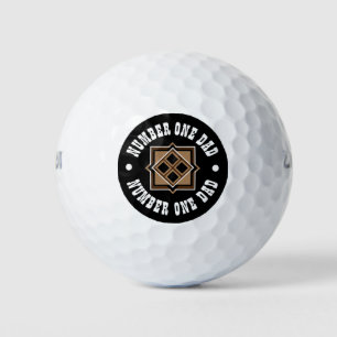 Balles De Golf Motif géométrique de brun et de noir