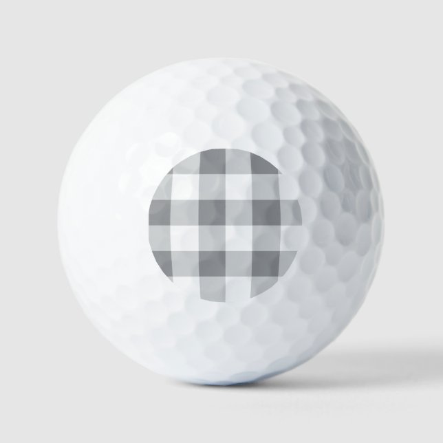 Balles De Golf Motif gris et blanc En vichy (Recto)