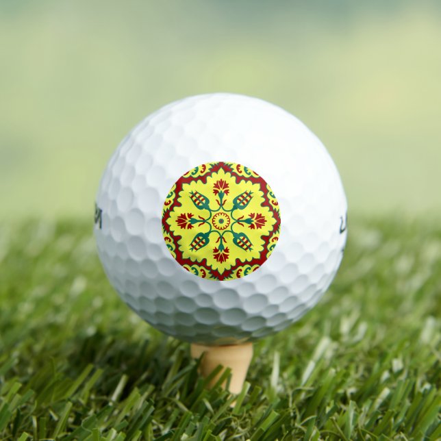 Balles De Golf Motif oriental rouge jaune ottoman turc Tulip (T-shirt Insitu)