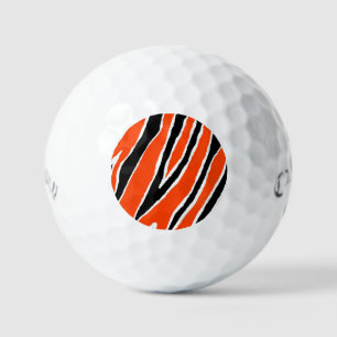 Balles De Golf Motif rayé tigre noir et orange