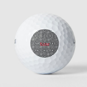 Balles De Golf Motif rayonnant noir blanc Thunder_Cove