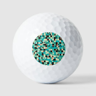 Balles De Golf motif vintage avec triangles et cercles.
