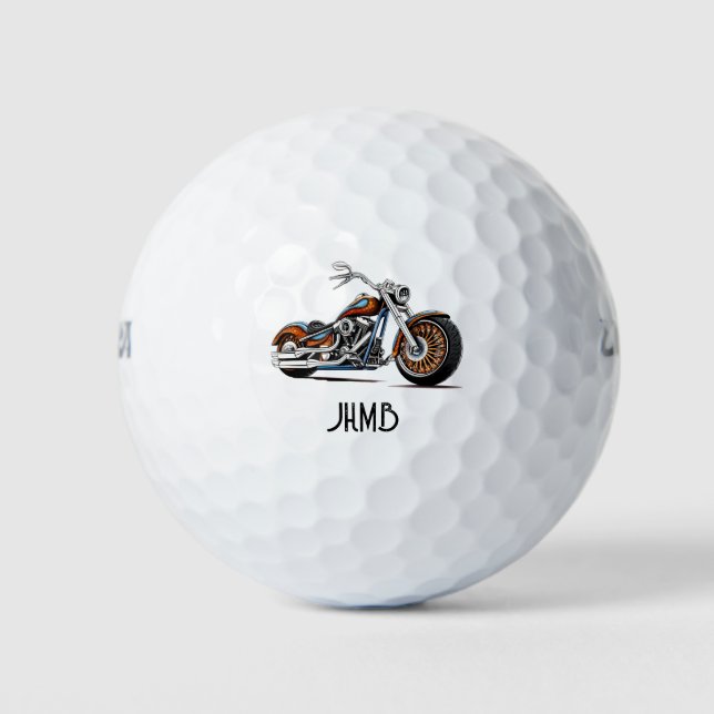 Balles De Golf Motorcycle Biker  Monogram Art (Devant)