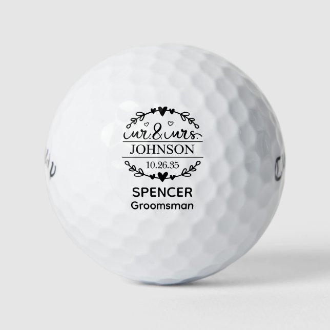 Balles De Golf  Mr & Mrs Groomsman (Devant)