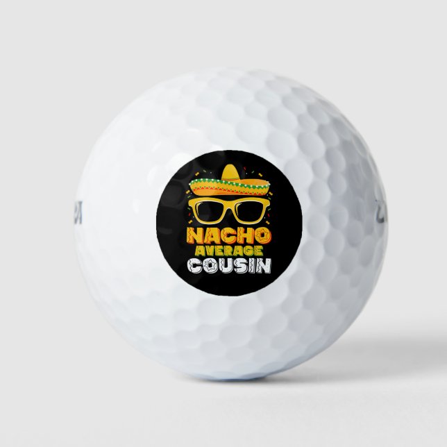 Balles De Golf Nacho Moyenne Cousin Famille Cinco De Mayo (Devant)