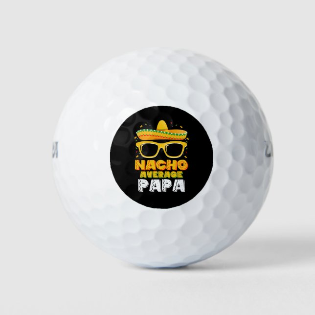 Balles De Golf Nacho Moyenne Papa Famille Cinco De Mayo (Devant)