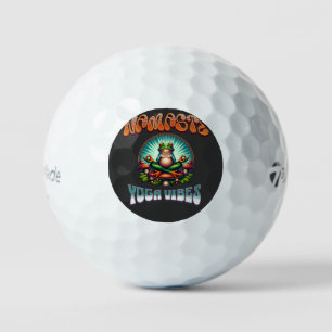 Balles De Golf Namaste Yoga Grenouille Art Psychédélique Rétro