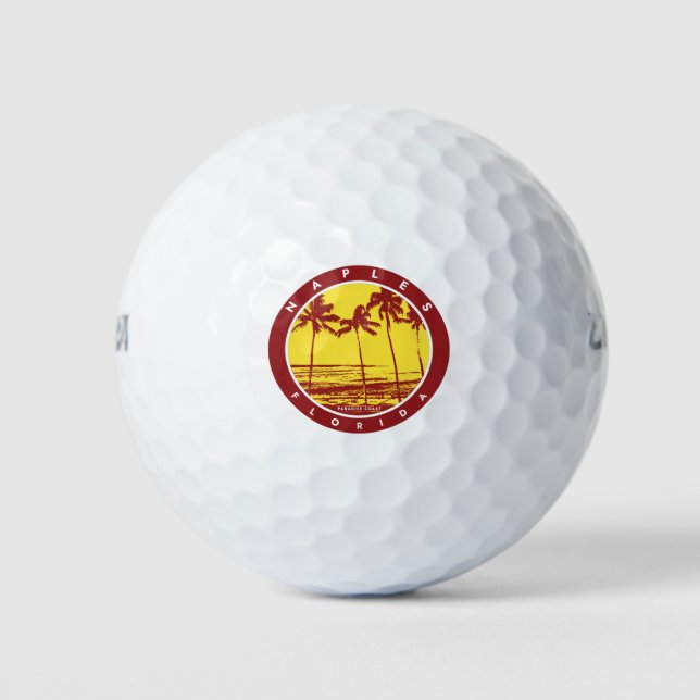 Balles De Golf Naples Florida Palm Trees Beach (Devant)