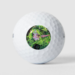Balles De Golf Nature Floral Verdure Imaginaire Anime Girl