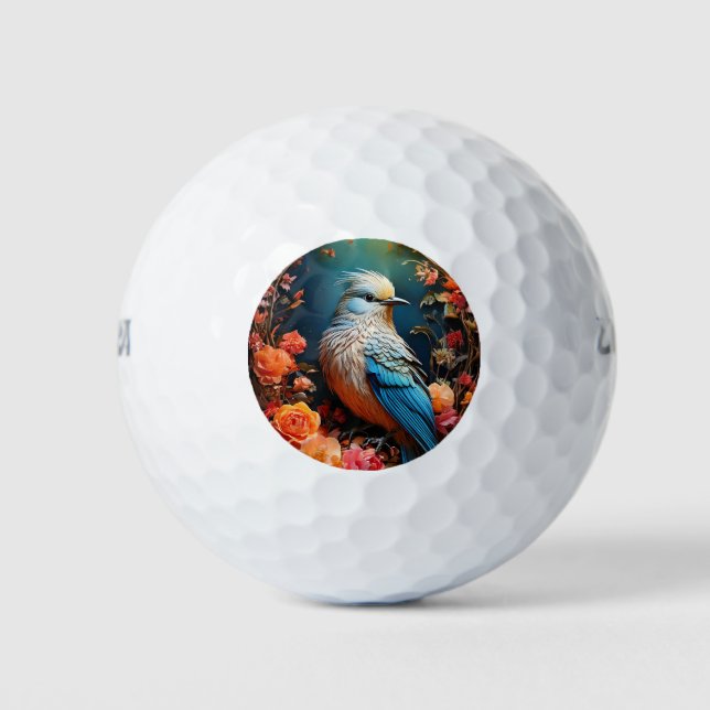 Balles De Golf Nature lunaire Oiseau bleu (Devant)