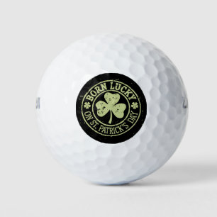 Balles De Golf Né Chanceux Le Jour De La Saint-Patrick Anniversai