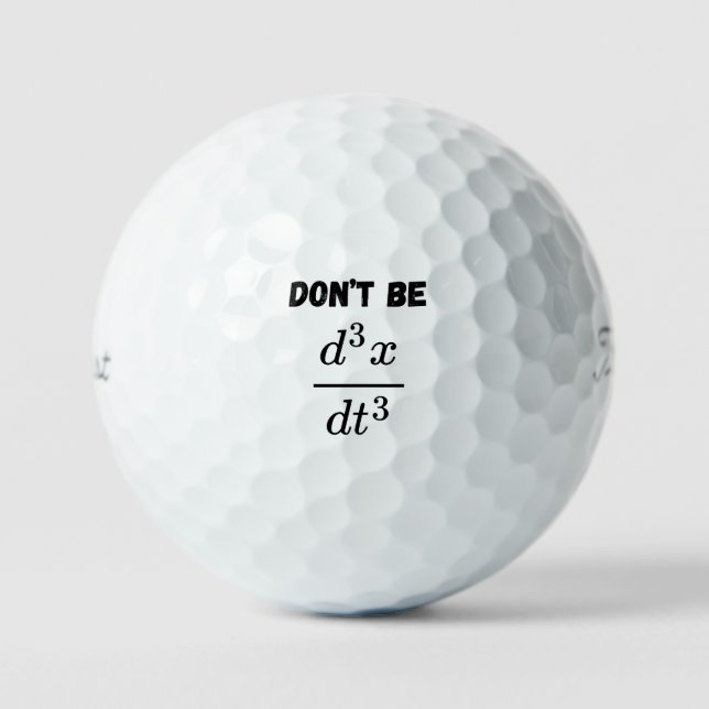 Balles De Golf Ne pas être troisième dérivatif Jerk Math Enseigna (Recto)