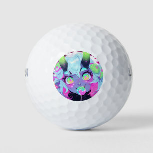 Balles De Golf Neon Candy Demon Monster Girl Esthétique