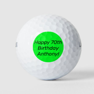 Balles De Golf Neon Green Elegant 70e Anniversaire Couleur Papa B