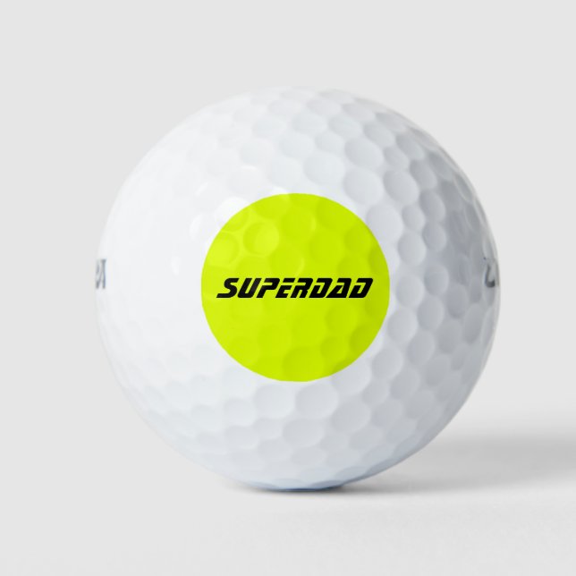 Balles De Golf Neon Jaune Elegant Nom Couleur Papa Bright (Devant)
