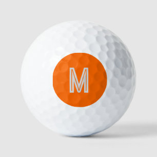 Balles De Golf néon orange - ajoutez un monogramme 