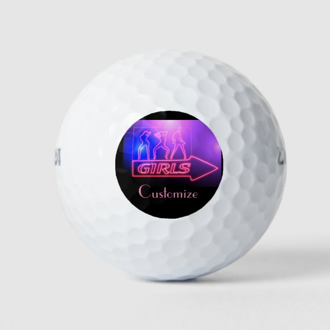 Balles De Golf Neon Pink Girls Sign Thunder_cove (Devant)