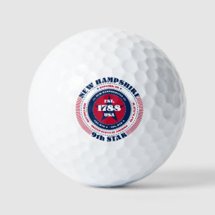Balles De Golf New Hampshire Statation Patriotique Cadeau Boules 