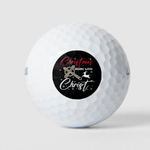 Balles De Golf Noël commence avec le Christ Xmas chrétien