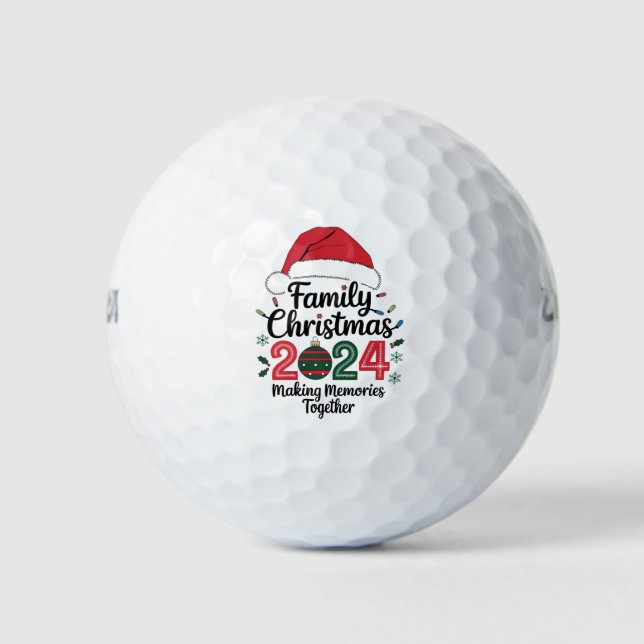 Balles De Golf Noël de famille 2024 Rassembler les souvenirs (Devant)