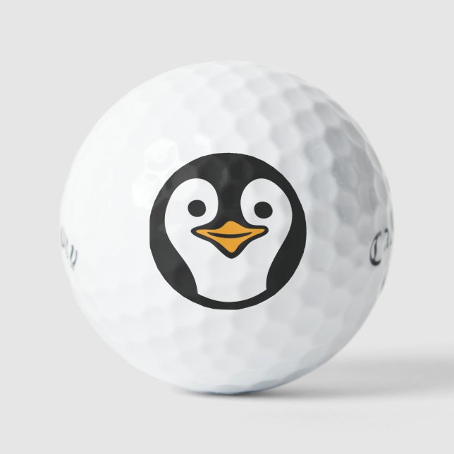 Balles De Golf Noël de Pingouin mignon Appel personnalisé (Recto)