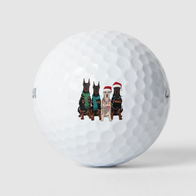 Balles De Golf Noël Doberman Lover Chien Maman Vacances (Devant)