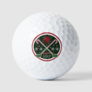 Balles De Golf Noël voeux "Happy Golf" flocon de neige