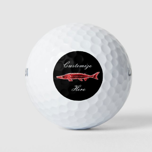 Balles De Golf noir d'esturgeon rouge sous-marin (Devant)