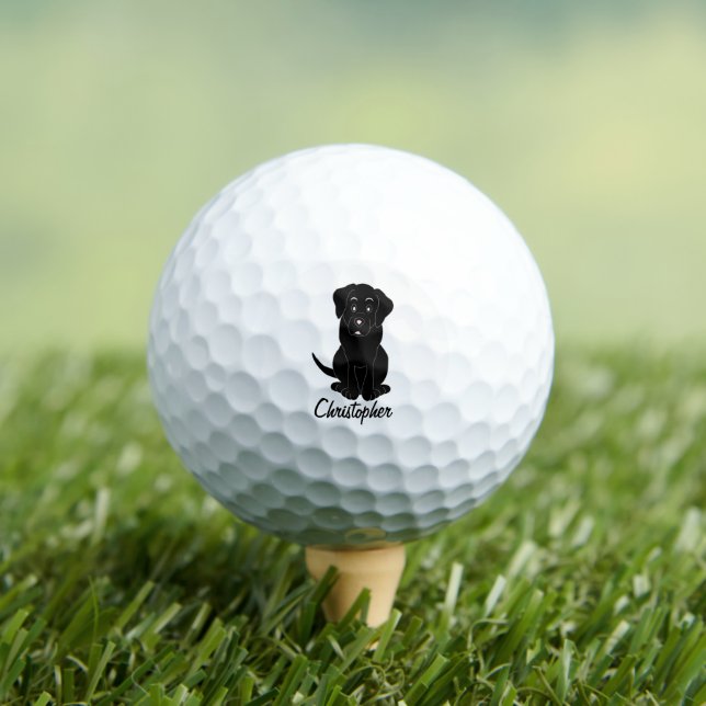 Balles De Golf Noir Labrador Chien Design (T-shirt Insitu)