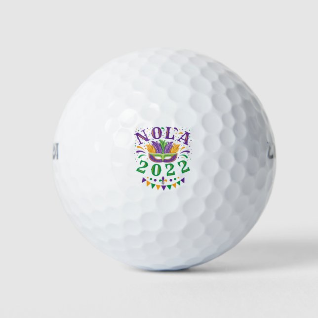 Balles De Golf NOLA 2022 Mardi Gras Nouvelle-Orléans (Devant)