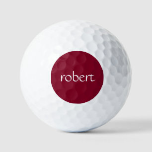 Balles De Golf Nom blanc moderne   Bourgogne tendance