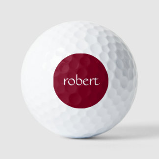 Balles De Golf Nom blanc moderne | Bourgogne tendance